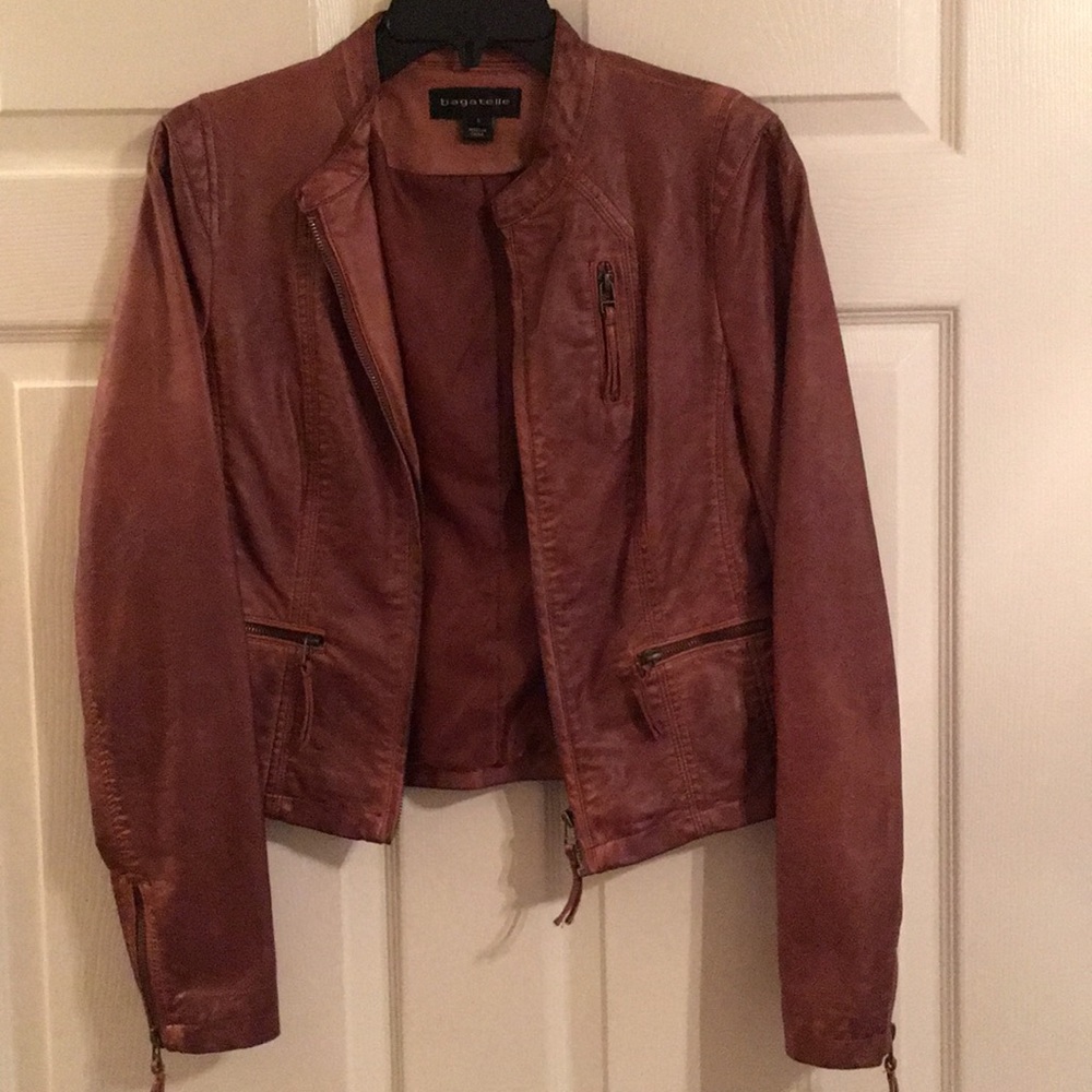 Brown faux leather jacket